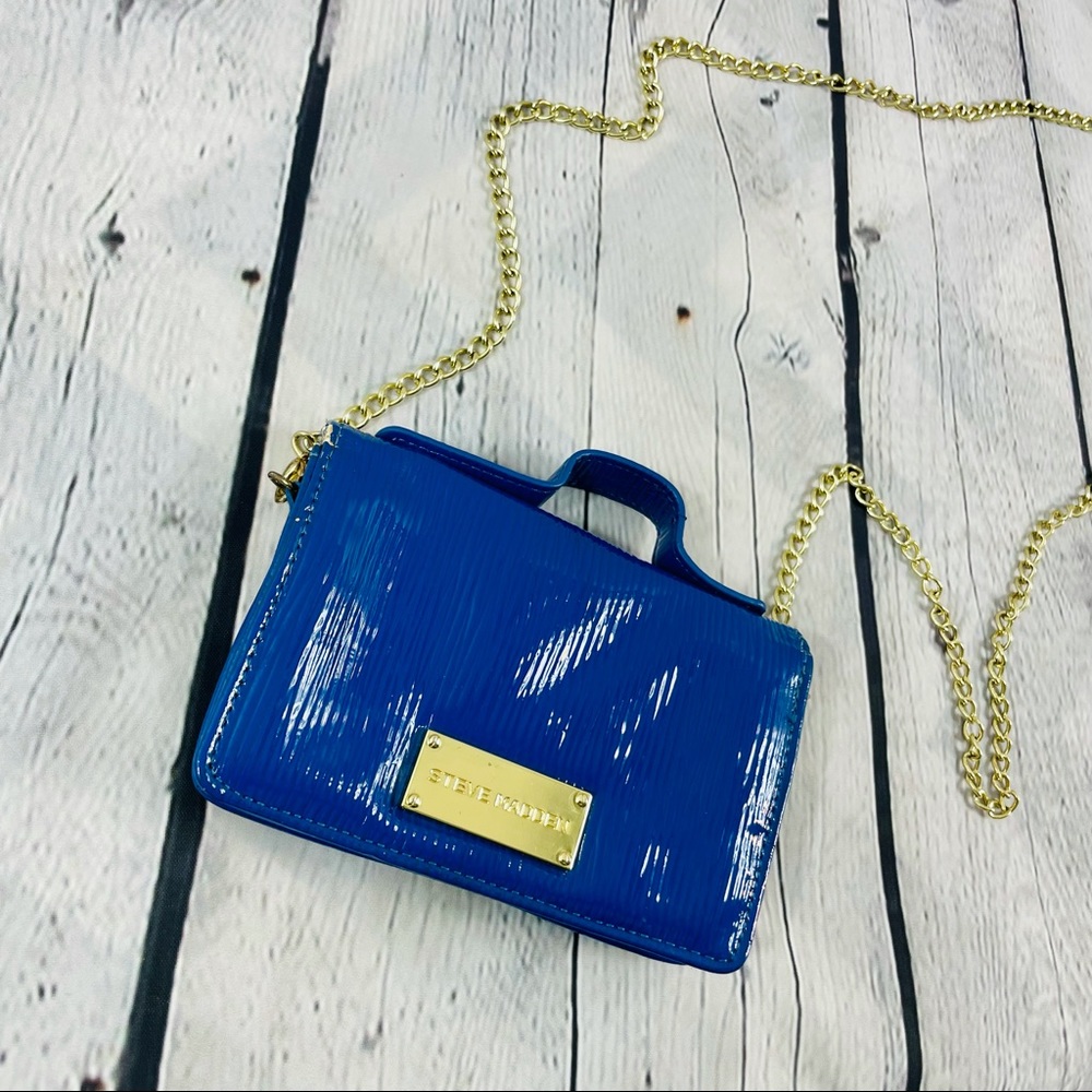 Steve Madden XX Small blue with gold clutch